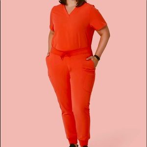 Mandala scrubs 5 pocket notch neck top and 9 pocket joggers